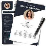 Lebenslauf und Deckblatt in Schwarz – Elegante und überzeugende Bewerbung für Ihren Erfolg.