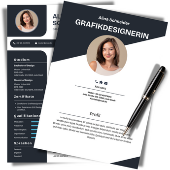Lebenslauf und Deckblatt in Schwarz – Elegante und überzeugende Bewerbung für Ihren Erfolg.