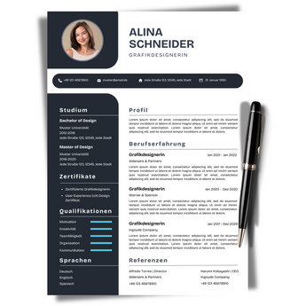 Lebenslauf in Schwarz – Ihr individueller Lebenslauf für eine überzeugende Bewerbung.